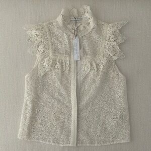 Alice + Olivia Marian Eyelet & Ruffle Blouse